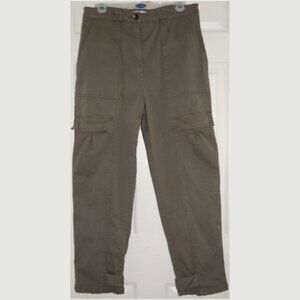 H&M Green Cotton Cargo Pants, Women Size 8 (30" Waist)